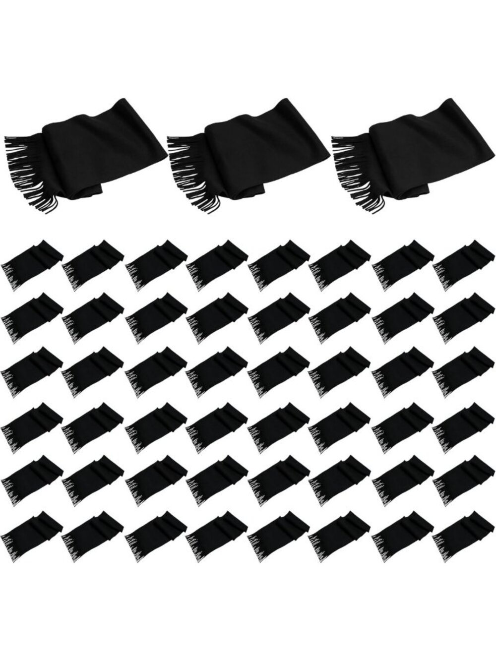 48 Pack Cozy Winter Fleece Scarves for Men & Women - Bulk Donation Ready